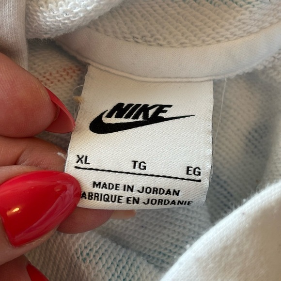 Nike Big Kids Hoodie Terry Pullover Swoosh Print White/Multi Unisex Size XL - Picture 3 of 7